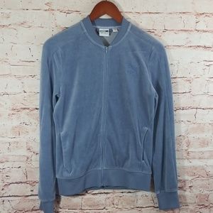 PUMA Velour Athletic Track Jacket SMALL Zip Up